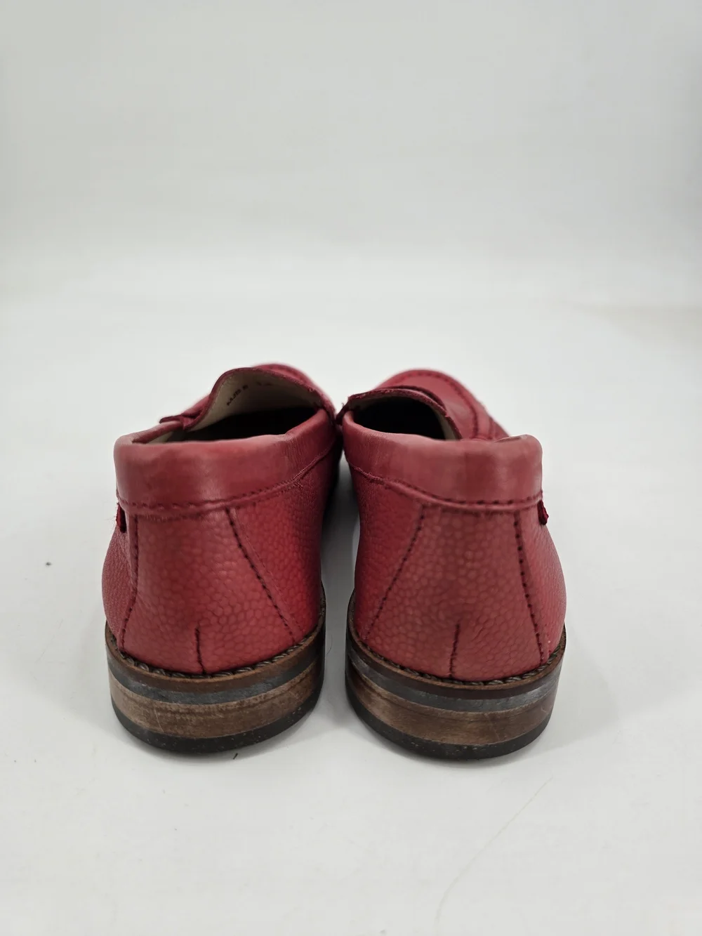 Marc Joseph East Village Red Berry Leather Kids Penny Loafers Size 3.5 NWOB